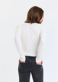 Stargazer Pointelle Cardigan - Cloud Dancer