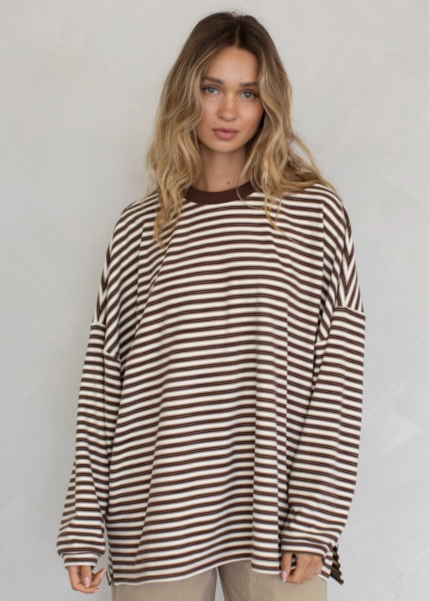 Striped Long Sleeve - Brown