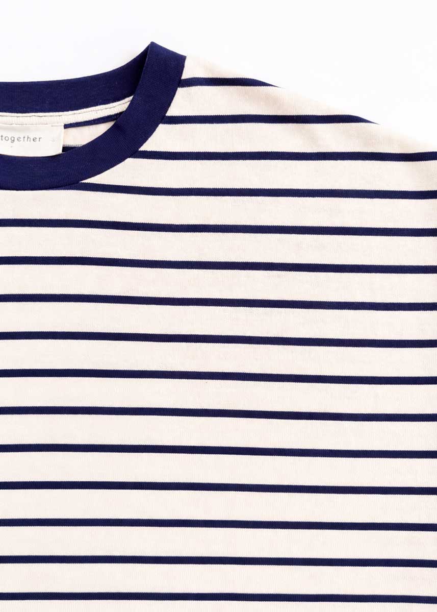 Landon Striped Tee - Natural Navy