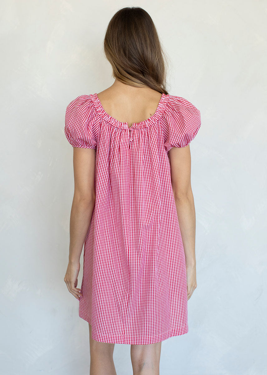 Betty Puff Sleeve Dress - Red