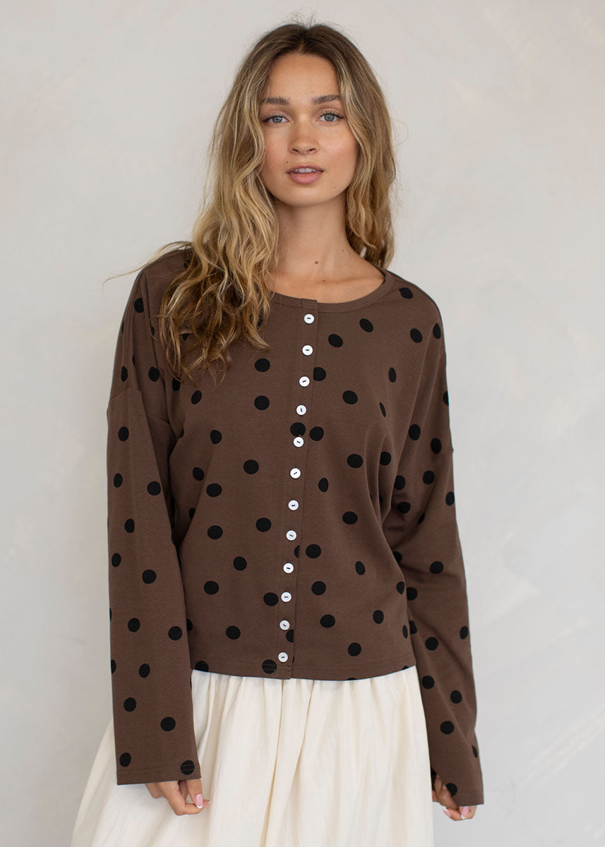 Tommie Long Sleeve Top - Brown