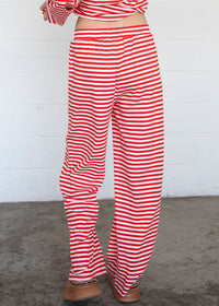 Lilou Striped Pants - Red