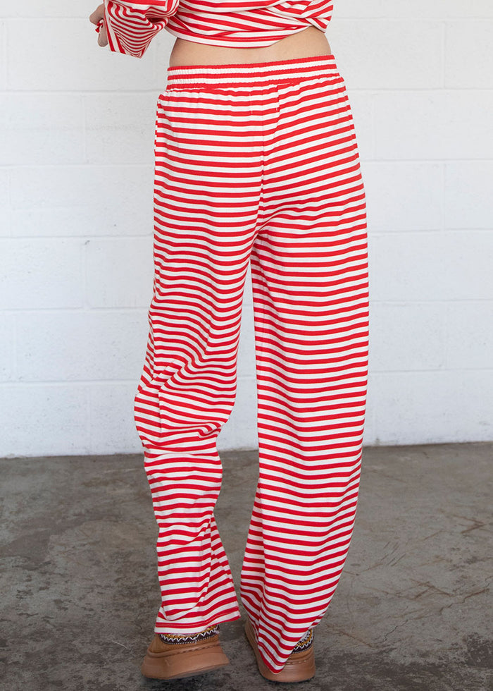 Lilou Striped Pants - Red