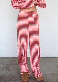 Lilou Striped Pants - Red