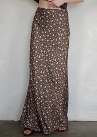 Juliette Floral Maxi Skirt - Brown
