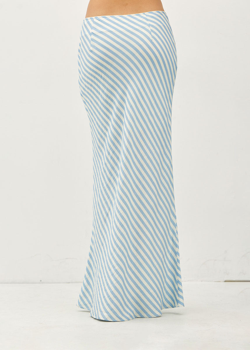 Delia Stripe Maxi Skirt - Light Blue