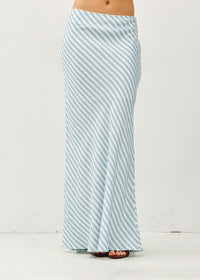 Delia Stripe Maxi Skirt - Light Blue