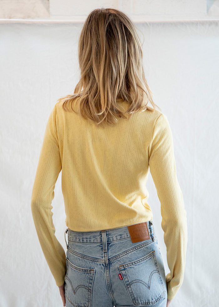 Matilda Pointelle Cardigan - Butter