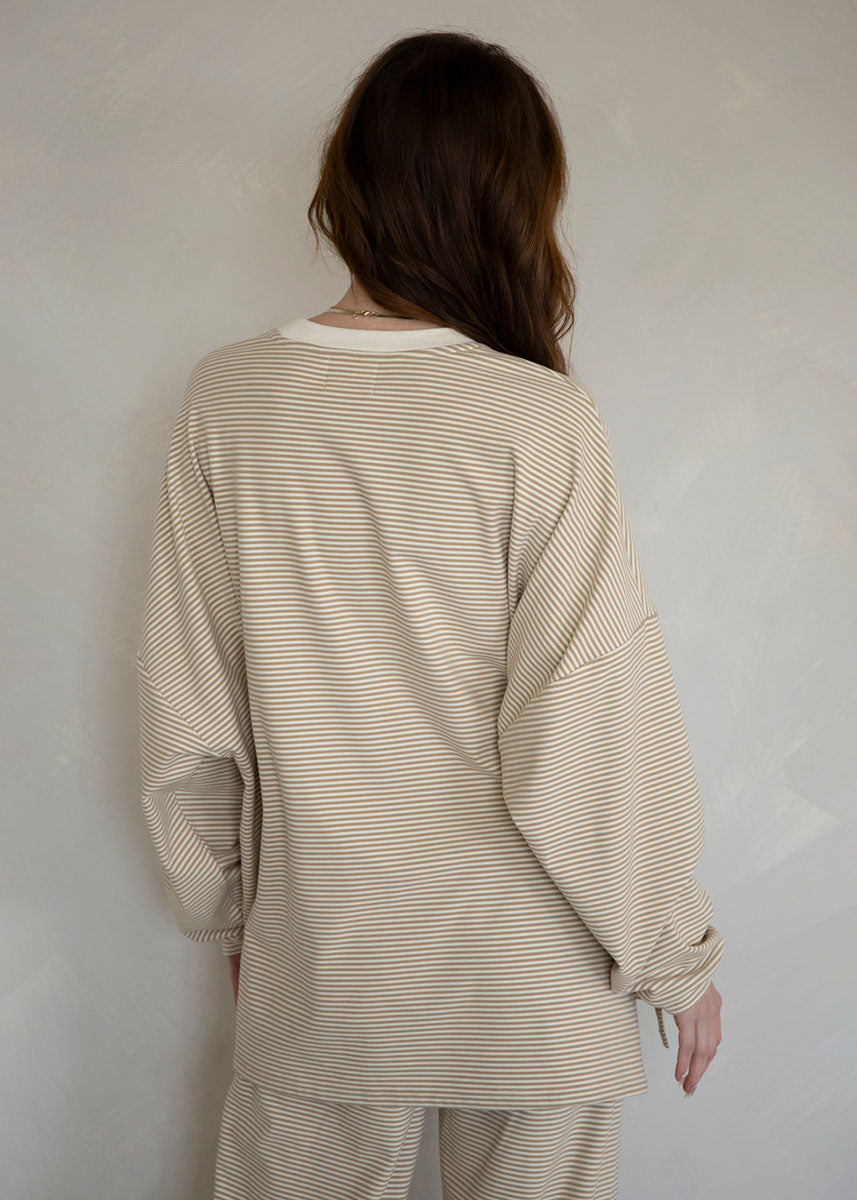 Polly Fleece Oversized Top - Beige