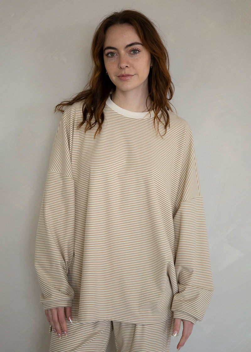 Polly Fleece Oversized Top - Beige
