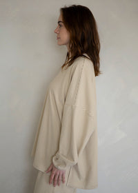 Polly Fleece Oversized Top - Beige