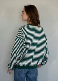 Maeve Striped Pullover - Ivory & Green