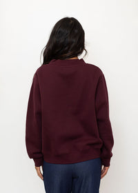 Nelly Fleece Wide Neck Sweatshirt - Maroon