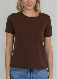 Enley Scallop Edge Basic Tee - Chocolate
