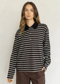 Esther Polo Long Sleeve Top - Midnight