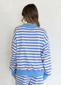 Stripe Mock Neck Top - Blue Multi