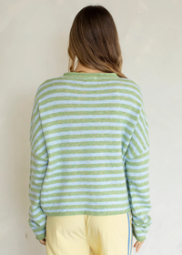 Piper Striped Cardigan - Matcha