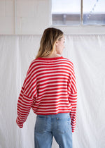 Piper Striped Cardigan - Pink & Red