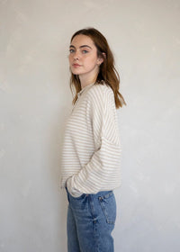Piper Mini Striped Cardigan - Cream