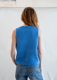 Frances Granny Vest - Blue