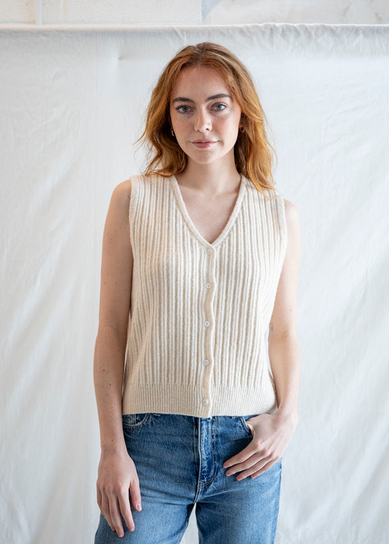 Frances Granny Vest - Cream