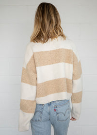 Billie Bold Stripe Cardigan - Cream