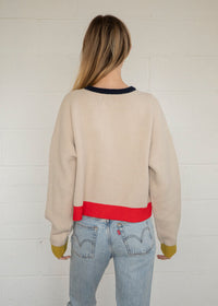 Georgie Color Block Cardi - Taupe