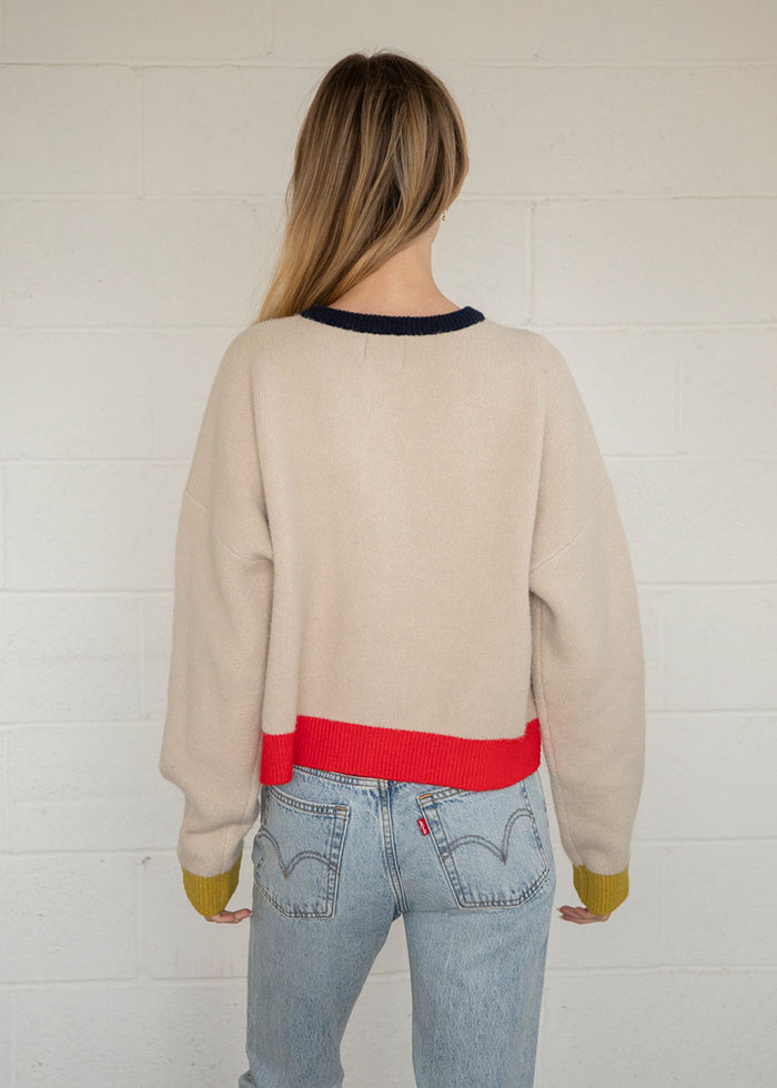 Georgie Color Block Cardi - Taupe