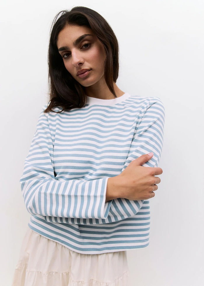 The Kathleen Top - Blue Cream