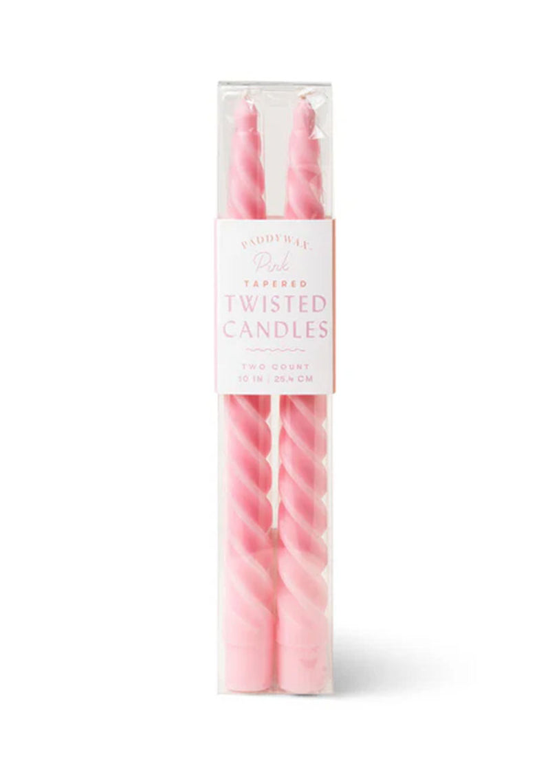 Pink Twisted Tapers Candles