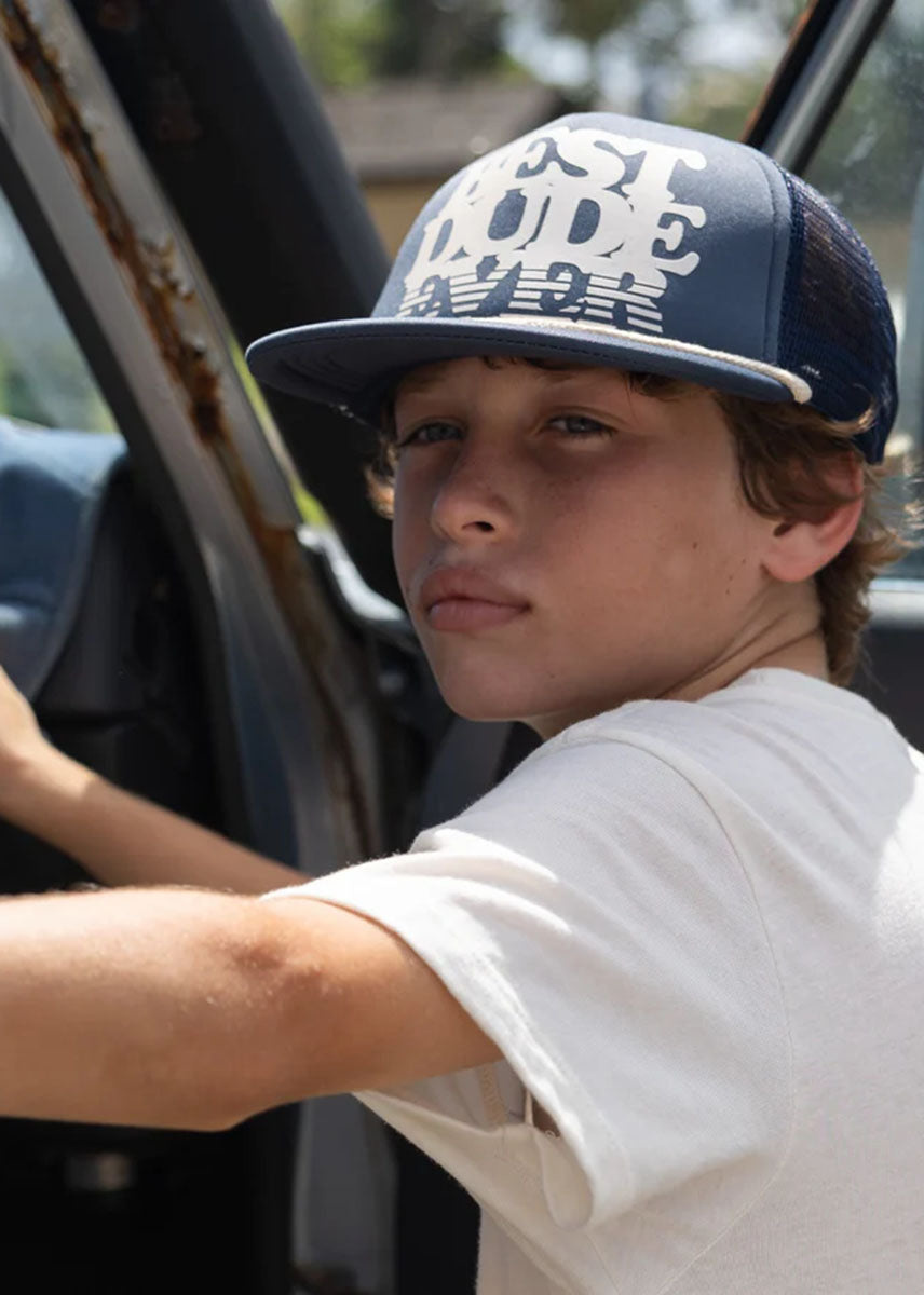 Best Dude Ever Kids' Trucker Hat - Navy