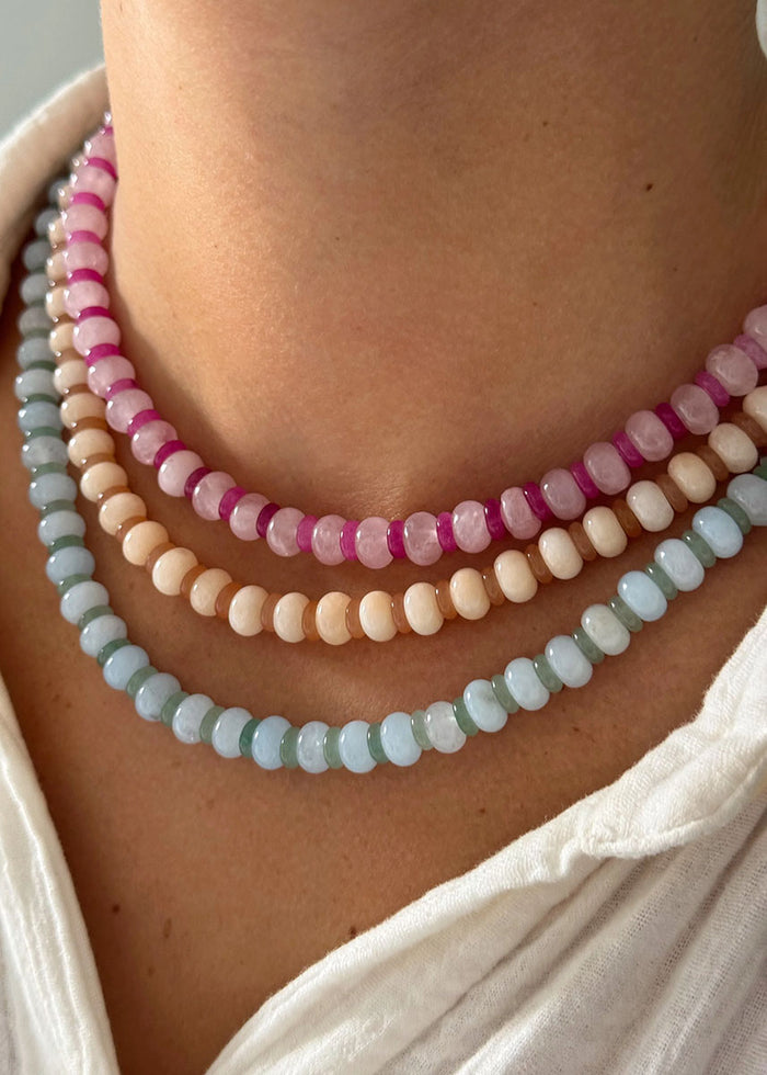 Cheeky Gemstone Necklace - Blues