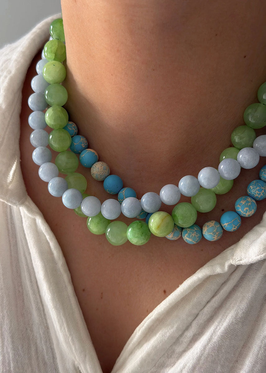 Lucia Gemstone Necklace - Lime Green