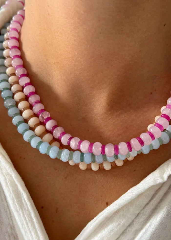Cheeky Gemstone Necklace - Pinks