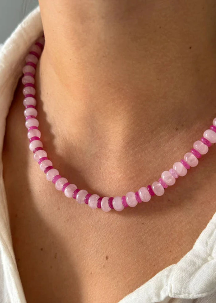 Cheeky Gemstone Necklace - Pinks