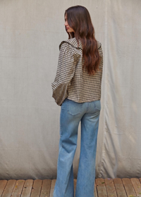Thais Gingham Top - Black Natural