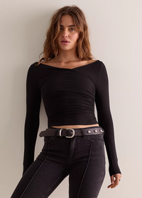 That's A Wrap Layering Top - Black