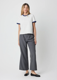 The Cait Top - Heather Grey & Navy