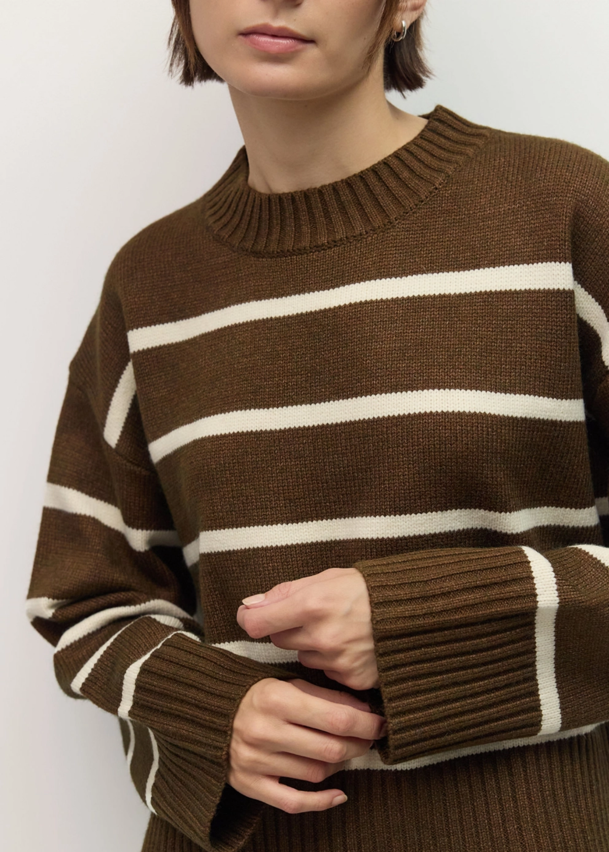 The Casey Sweater - Brown & Cream