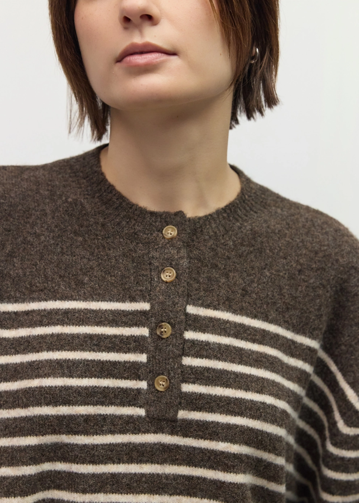 The Kayley Sweater - Brown & Cream