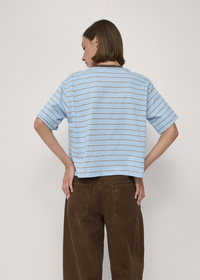 The Luna Top - Light Blue & Grey