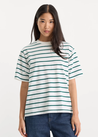 The Oversized Tee - Forest Multi Stripe
