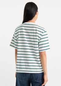 The Oversized Tee - Forest Multi Stripe