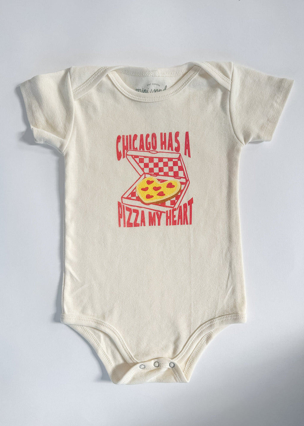 Chicago Has a Pizza My Heart Onesie - Natural