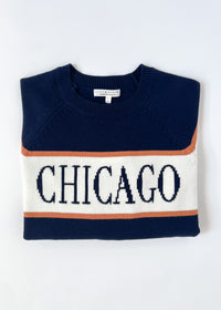 Chicago Vintage Block Stripe Sweater - Navy