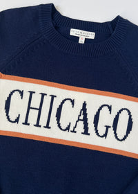 Chicago Vintage Block Stripe Sweater - Navy