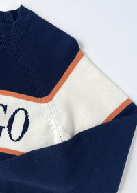 Chicago Vintage Block Stripe Sweater - Navy