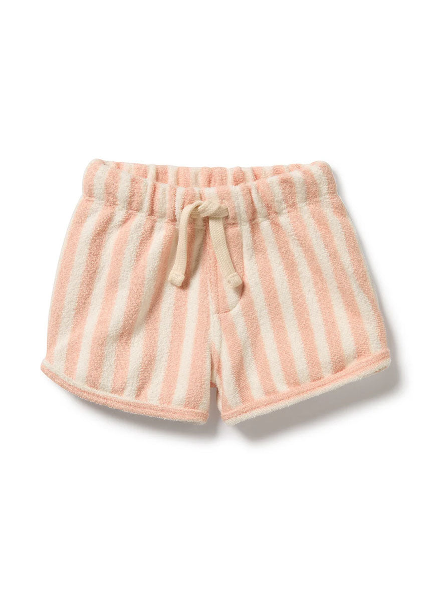 Organic Terry Tie Short - Strawberry Wave