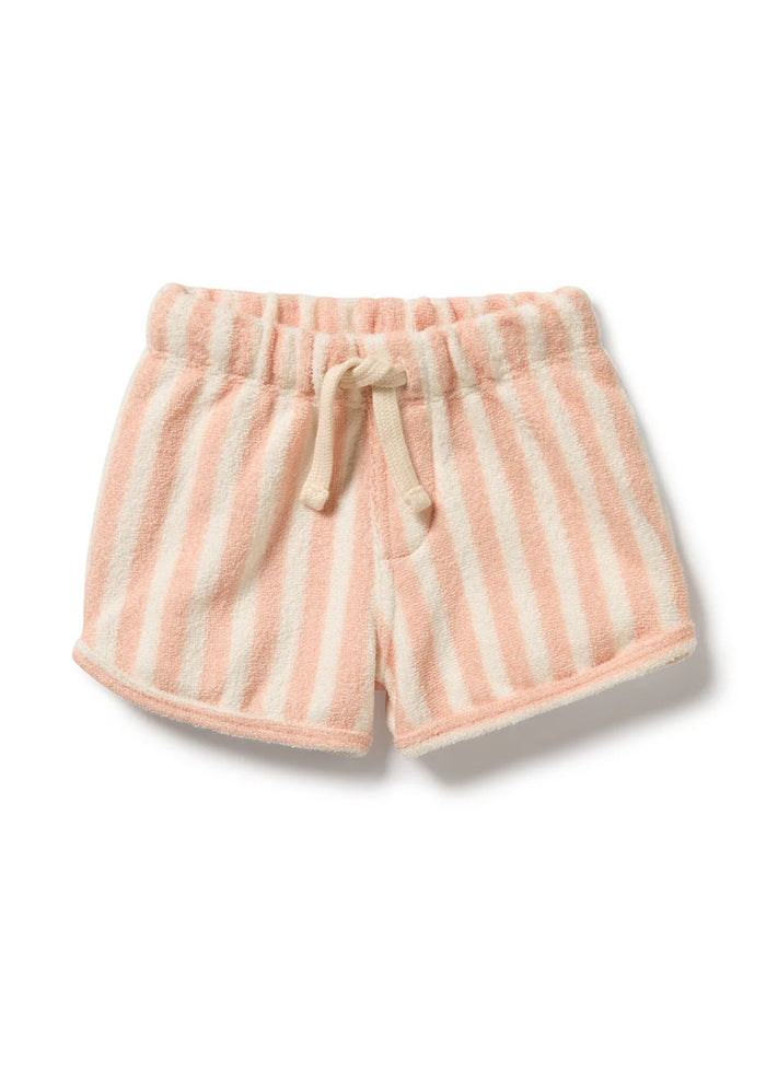 Organic Terry Tie Short - Strawberry Wave