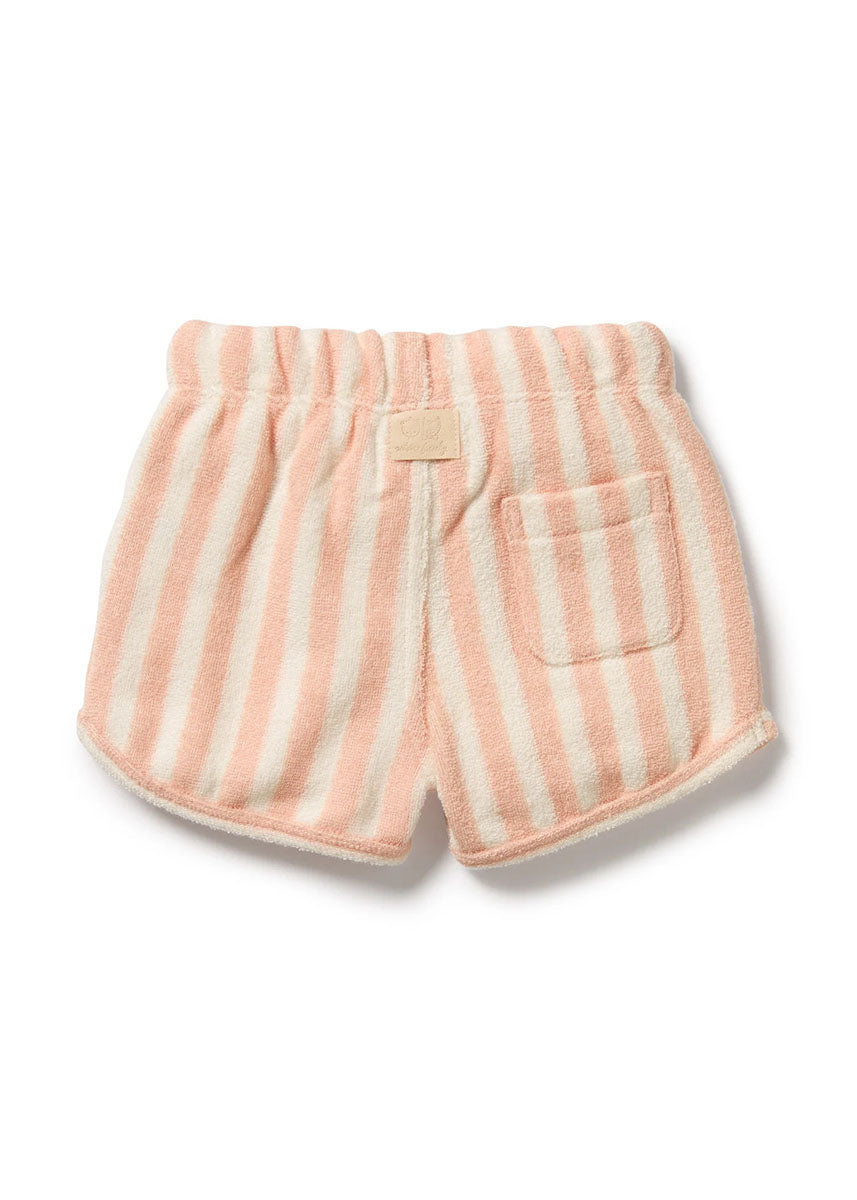 Organic Terry Tie Short - Strawberry Wave